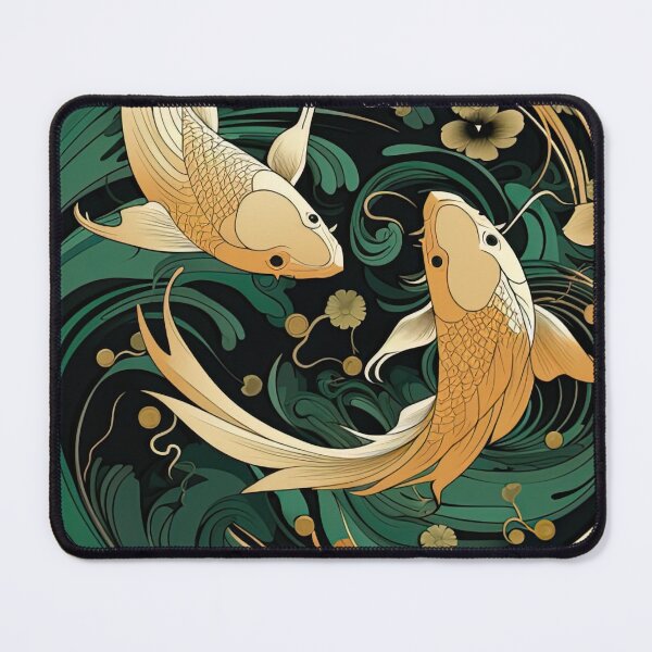Item preview, "Emerald and Gold Harmony: Koi Fish Yin Yang designed and sold by AussieAck.