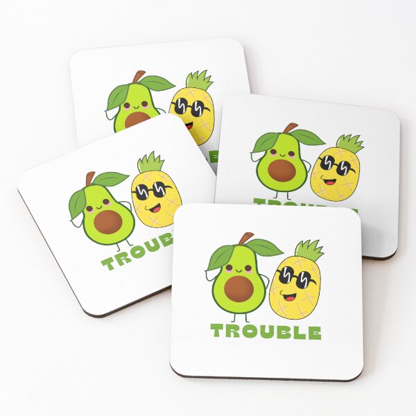 Item preview, Avocado and Pineapple Trouble, Avocado and Pineapple Cute, Troublemakers, Pair, Best Friends, BFF, Duo, Party, Celebration, Fun, Funny, Good Times Design designed and sold by Mgibsonphoto.