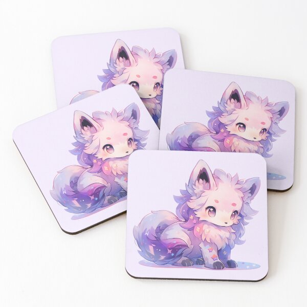 Item preview, Cute Kawaii Pastel Spirit Wolf designed and sold by PastelMagic.