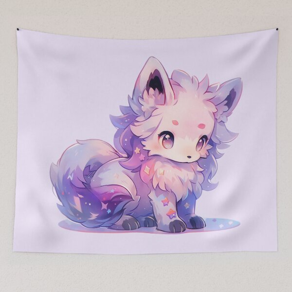 Item preview, Cute Kawaii Pastel Spirit Wolf designed and sold by PastelMagic.