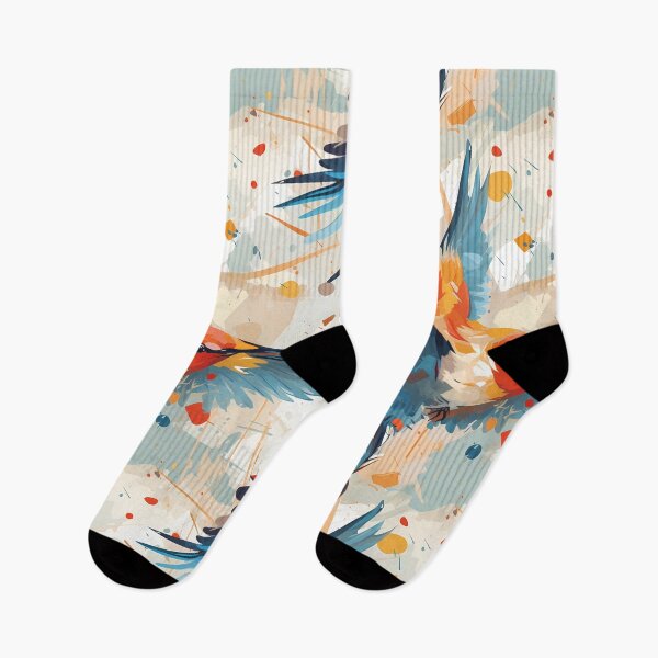Item preview, Wild Birds Pattern 1, minimalist pastel woodpeckers in flight, sudden rush, casual panic, it's going to be okay, blue, pink, green, beige, ornithology and nature. designed and sold by FoxRobinRabbit.