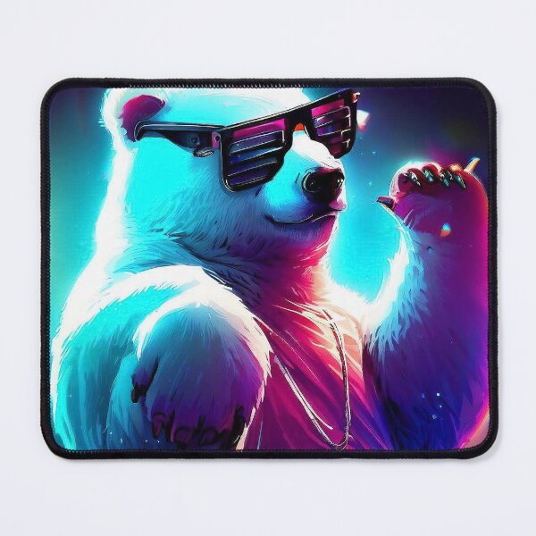 Item preview, Funny cool polar bear in party glasses dancing in club designed and sold by TomFrontierArt.