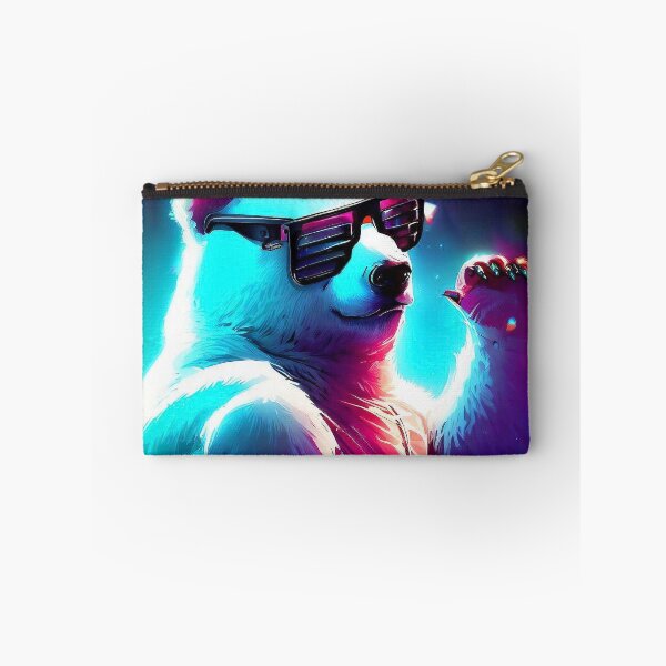 Item preview, Funny cool polar bear in party glasses dancing in club designed and sold by TomFrontierArt.