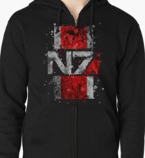Mass Effect N7 Splatter Zipped Hoodie