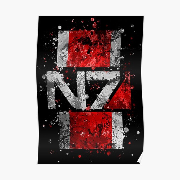 Mass Effect N7 Splatter Poster