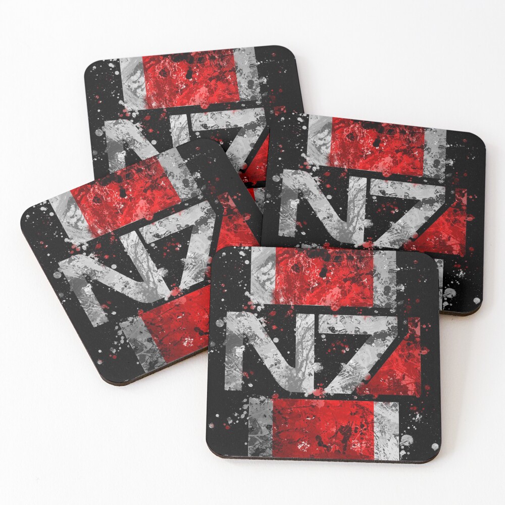 Mass Effect N7 Splatter Coasters (Set of 4)