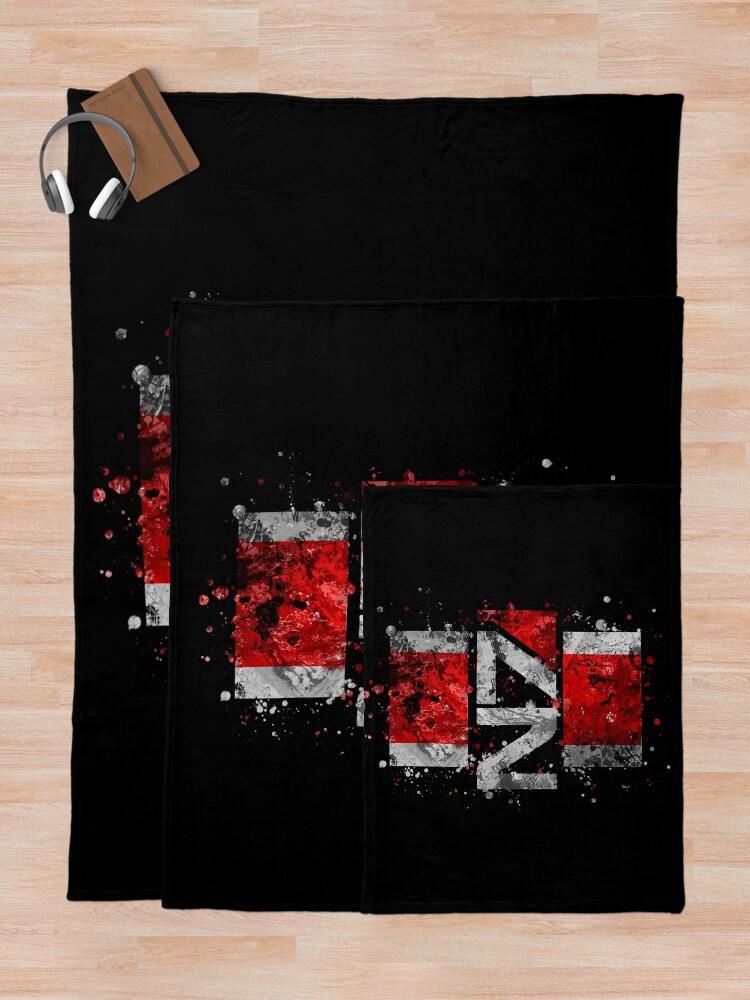Alternate view of Mass Effect N7 Splatter Throw Blanket
