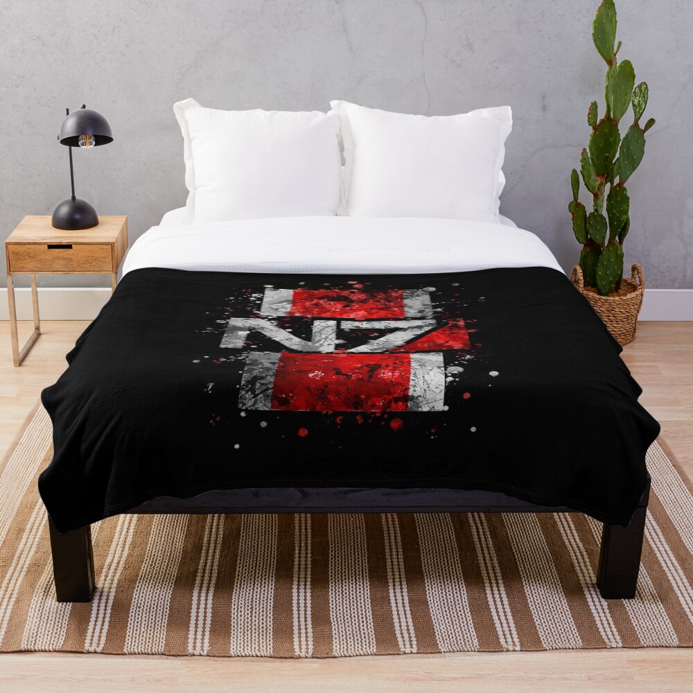 Mass Effect N7 Splatter Throw Blanket