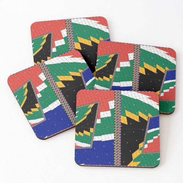 Item preview, Attractive original abstract geometric artwork, inspired by the South African flag in a vintage style. designed and sold by Ralek.
