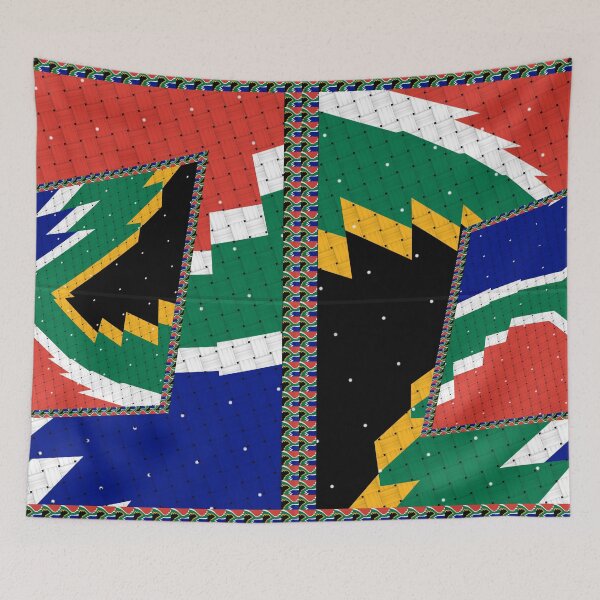 Item preview, Attractive original abstract geometric artwork, inspired by the South African flag in a vintage style. designed and sold by Ralek.