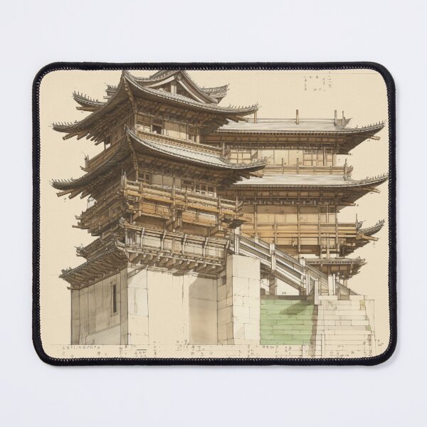 Item preview, Architectural sketches of an Asian Temple designed and sold by The Blue Foo.