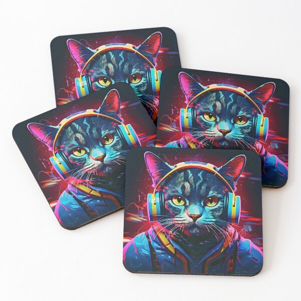 Item preview, Cat Wearing Headphones Logo designed and sold by CoolHippoQuotes.
