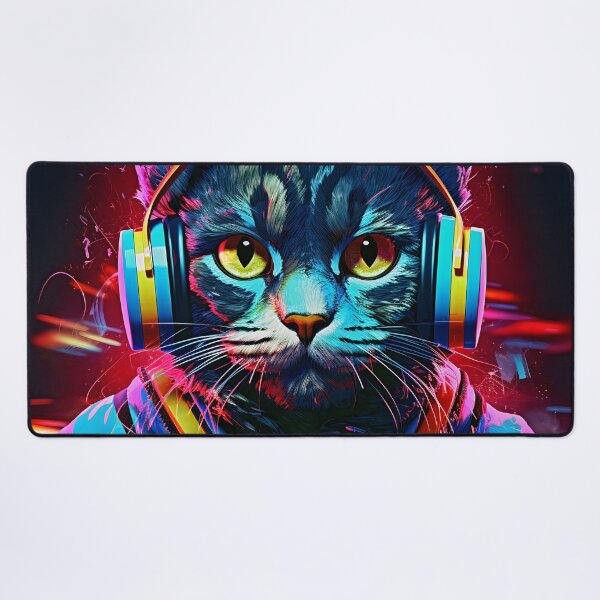 Item preview, Cat Wearing Headphones Logo designed and sold by CoolHippoQuotes.