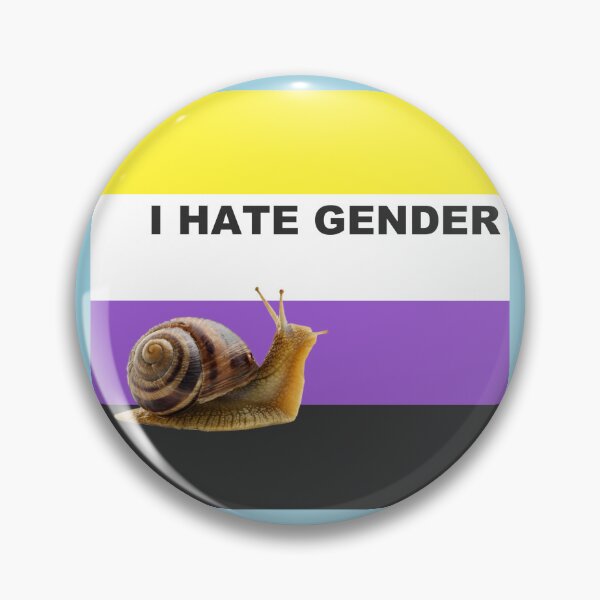 Item preview, Hate gender nonbinary snail designed and sold by SpoonHere.