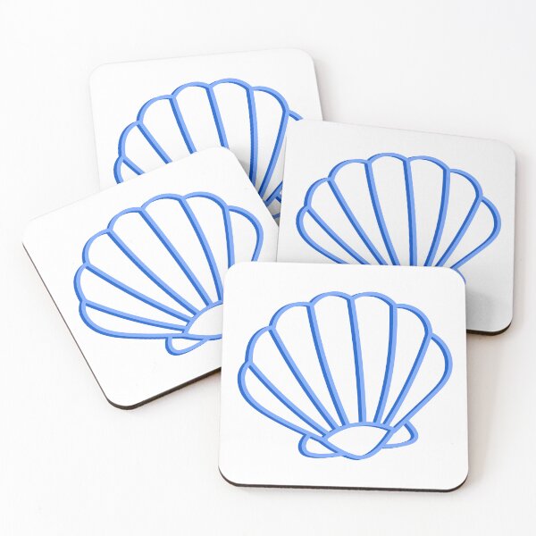 Item preview, Blue clam shell outline  designed and sold by Allie Rockhill.