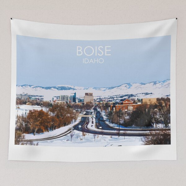 Item preview, Boise in the snow, Idaho, USA, City Print designed and sold by summattodraw.