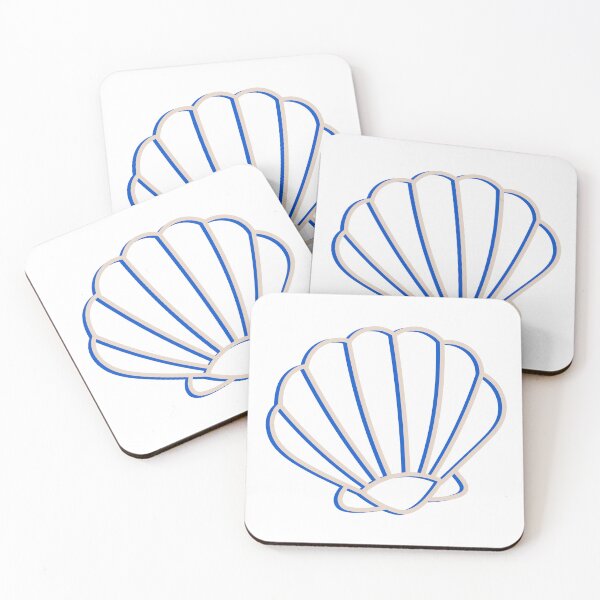 Item preview, Blue and tan clam shell outline  designed and sold by Allie Rockhill.