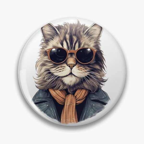 Item preview, Hipster Bufanda Gato Therian Lámina artística designed and sold by PatternsFTW.