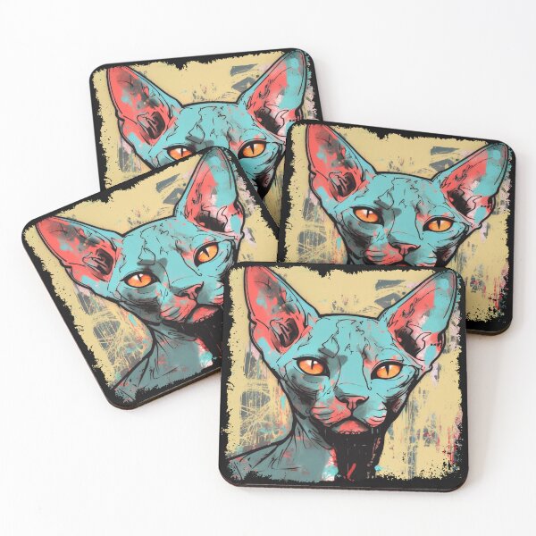 Item preview, Popartistic Sphynx Cat Colorful Surreal Miaw designed and sold by bellabitis.