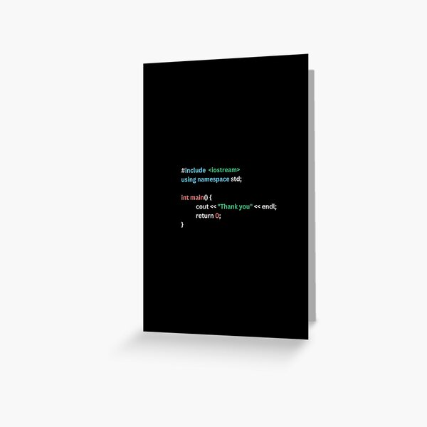 Item preview, C++ "Thank you" card designed and sold by ScienceCards.
