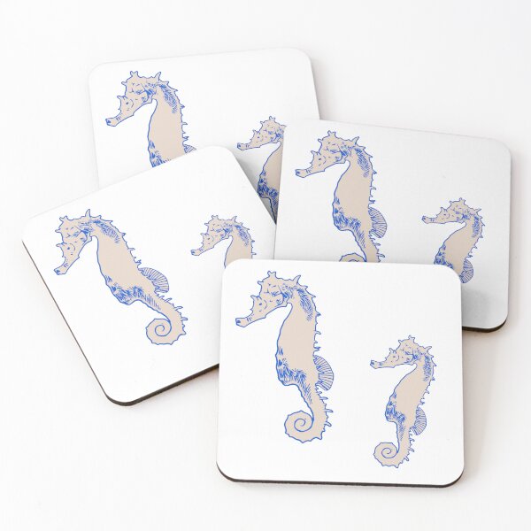 Item preview, Blue and tan seahorses designed and sold by Allie Rockhill.