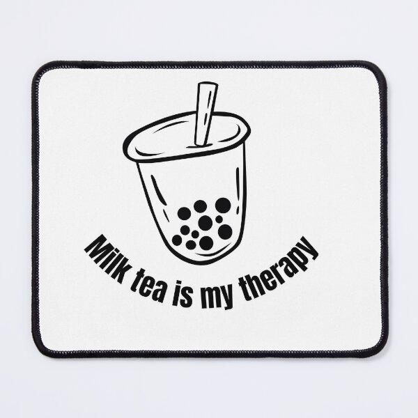 Item preview, Milk tea is my therapy Black and White Funny Sarcastic Quote meme designed and sold by Mindlimes.
