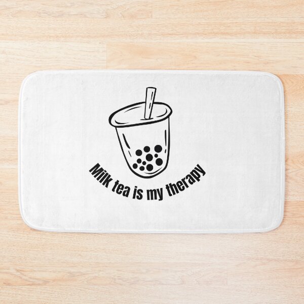 Item preview, Milk tea is my therapy Black and White Funny Sarcastic Quote meme  designed and sold by Mindlimes.