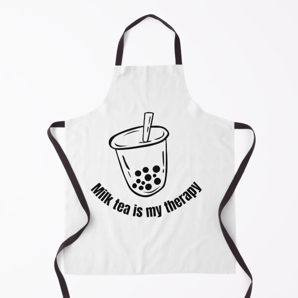 Item preview, Milk tea is my therapy Black and White Funny Sarcastic Quote meme  designed and sold by Mindlimes.