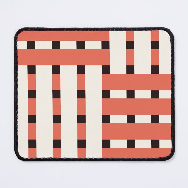 Item preview, Fabric Weave Design - Matt Rib Weave Irregular Pattern - Black and Salmon designed and sold by DesignCentrum.