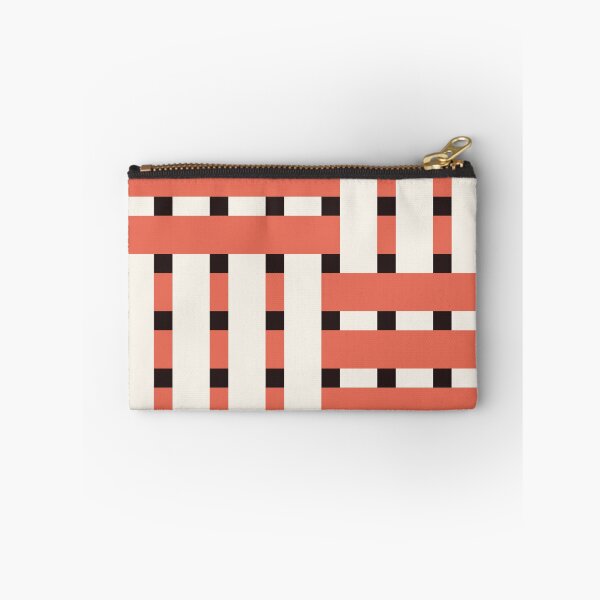 Item preview, Fabric Weave Design - Matt Rib Weave Irregular Pattern - Black and Salmon designed and sold by DesignCentrum.