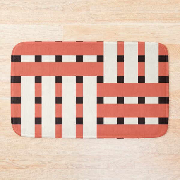 Item preview, Fabric Weave Design - Matt Rib Weave Irregular Pattern - Black and Salmon designed and sold by DesignCentrum.