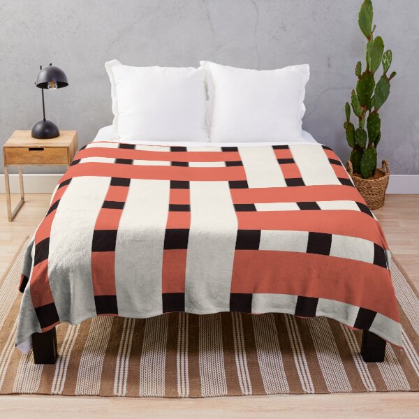 Item preview, Fabric Weave Design - Matt Rib Weave Irregular Pattern - Black and Salmon designed and sold by DesignCentrum.