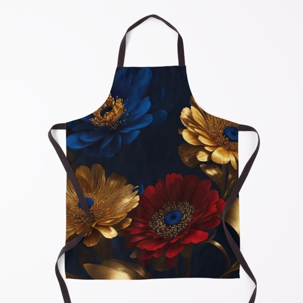 Item preview, Bohemian Vintage Luxury Flowers | Modern Floral Boho Golden Red and Blue Garden Oasis designed and sold by Bored Elon.
