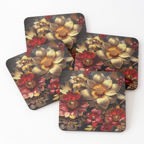 Item preview, Bohemian Vintage Luxury Flowers | Modern Floral Boho Golden Romantic Flower Fusions designed and sold by Bored Elon.