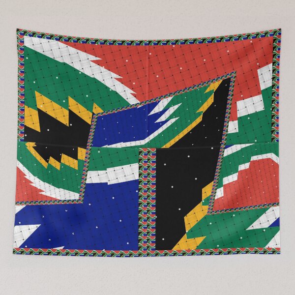 Item preview, Attractive original abstract geometric artwork, inspired by the South African flag in a vintage style. designed and sold by Ralek.