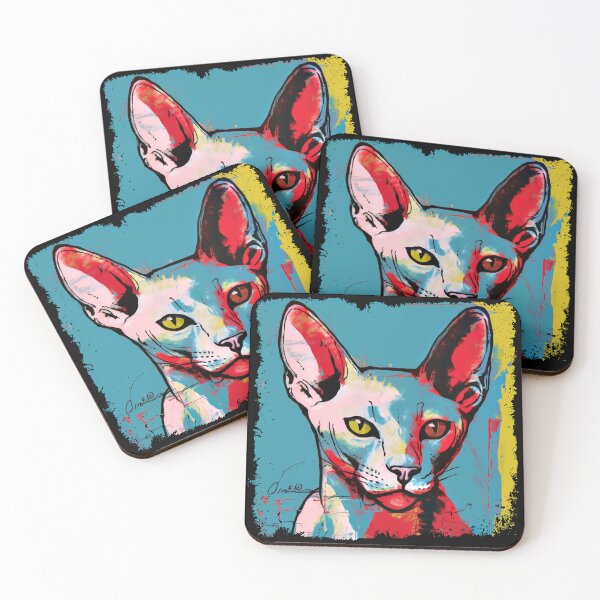 Item preview, Popartistic Sphynx Cat Colorful Surreal Miaw designed and sold by bellabitis.