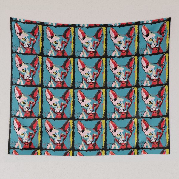 Item preview, Popartistic Sphynx Cat Colorful Surreal Miaw designed and sold by bellabitis.
