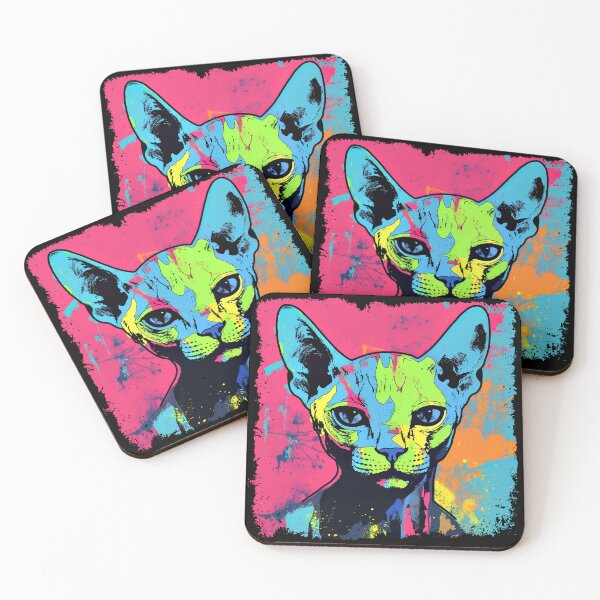 Item preview, Popartistic Sphynx Cat Colorful Surreal Miaw designed and sold by bellabitis.