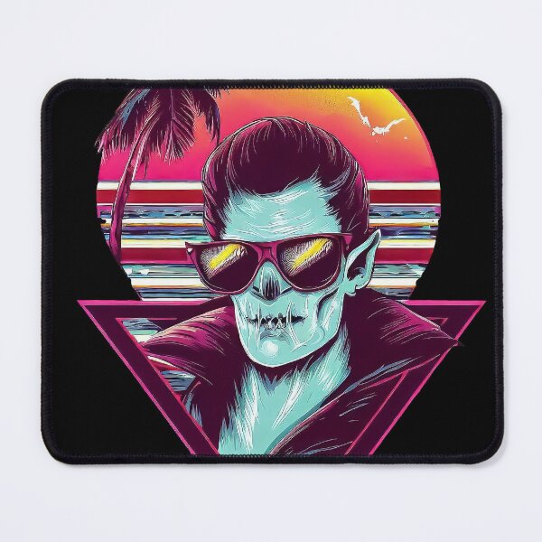 Item preview, 80's retro vaporwave funny vampire in sunglasses on palm beach designed and sold by TomFrontierArt.