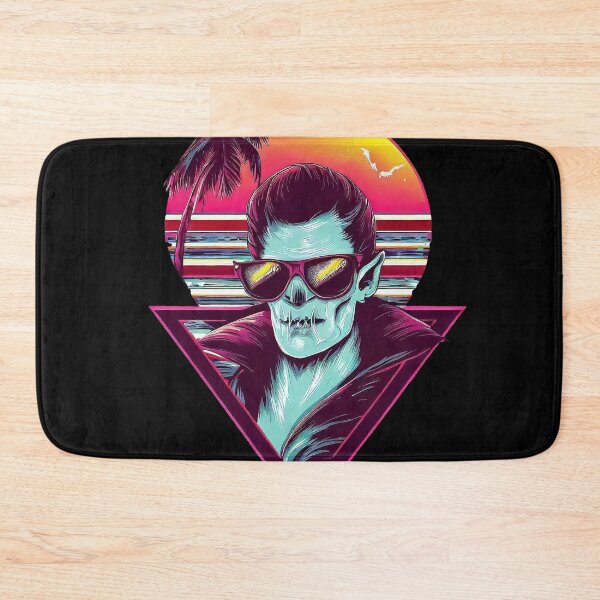 Item preview, 80's retro vaporwave funny vampire in sunglasses on palm beach designed and sold by TomFrontierArt.