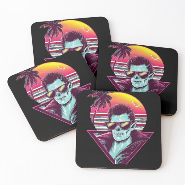Item preview, 80's retro vaporwave funny vampire in sunglasses on palm beach designed and sold by TomFrontierArt.