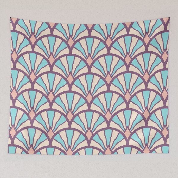 Item preview, KF 0048 D - Retro Vintage Flower Minimalist 70s Modern Geometric Floral Pattern designed and sold by KhakiFinch.