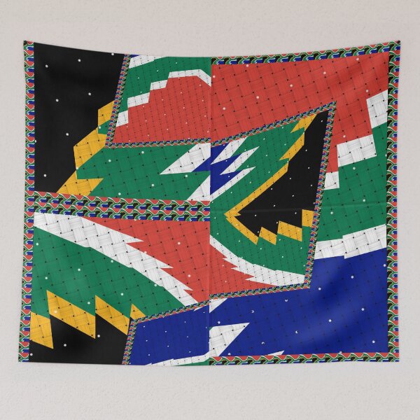 Item preview, Attractive original abstract geometric artwork, inspired by the South African flag in a vintage style. designed and sold by Ralek.