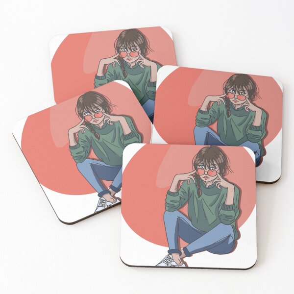 Item preview, Girl with glasses and brown hair designed and sold by palziemuhely.