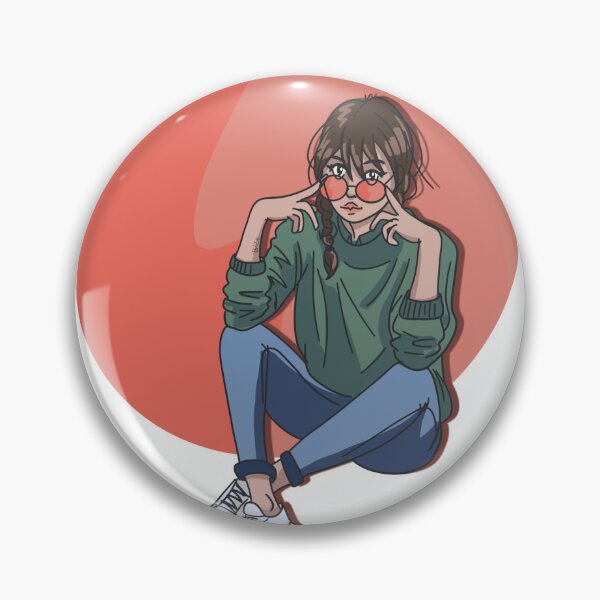 Item preview, Girl with glasses and brown hair designed and sold by palziemuhely.