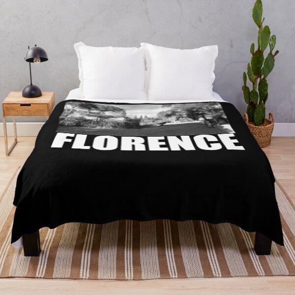 Item preview, Florence Black and White Photography Travel Landscape (white text) designed and sold by MasterpieceArt.