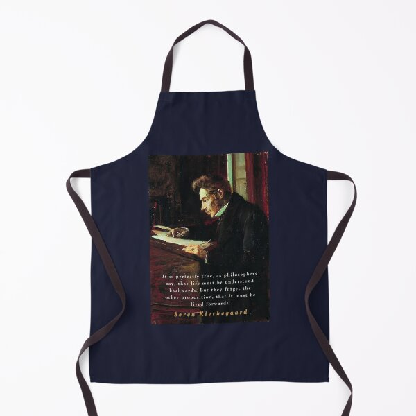 Item preview, Søren Kierkegaard portrait and quote: It is perfectly true, as the philosophers say, that life must be understood backwards... designed and sold by artbleed.