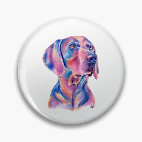 Item preview, Beautiful Weimaraner Portrait. Watercolor Colorful Painting designed and sold by HappyNoireArt.
