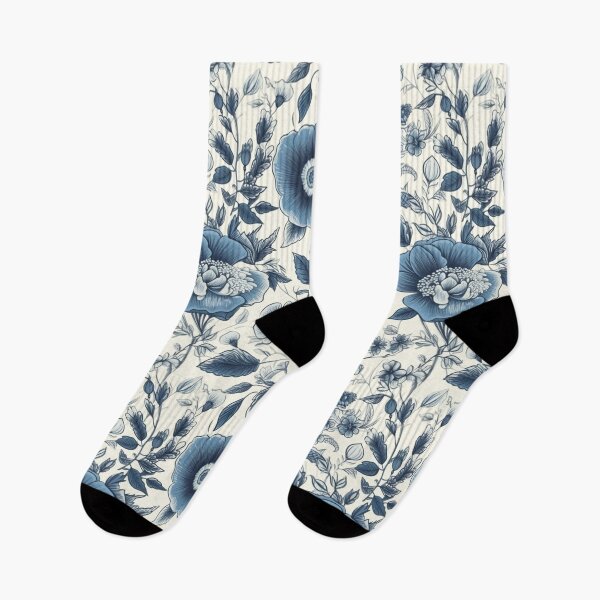 Item preview, Blue vintage flowers designed and sold by PlumariCo.
