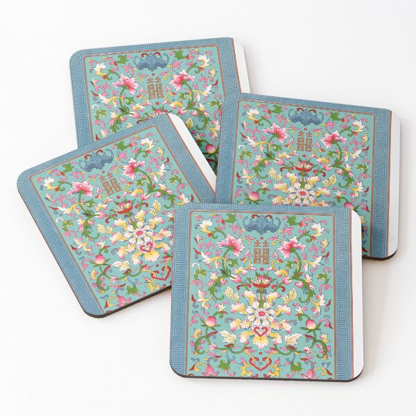Item preview, Vintage Art Nouveau Blue Floral Design designed and sold by FutureIsRetro.
